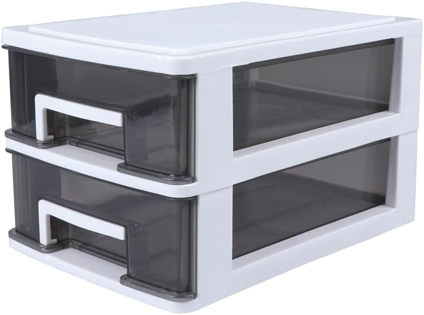 BESPORTBLE Gabinete de almacenamiento de doble capa para el hogar, tipo cajón de plástico, portátil, multifunción, organizador de muebles (marco