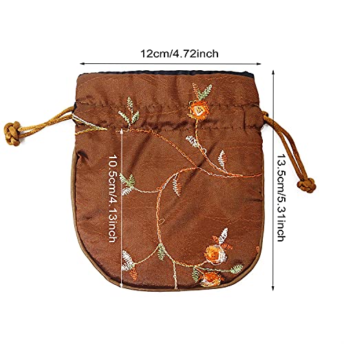 Bolsas de joyería Honbay de seda premium, saquitos de brocado para regalos selectos 3