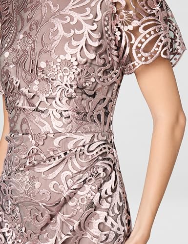 Image of JS Collections Women's Embroidered Mesh Flutter Gown