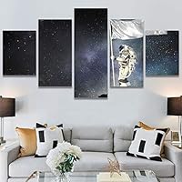 SIGNWIN 5 Panel Canvas Wall Art Modern Art Astronomy & Space Contemporary Cosmic Dramatic Mixed Media Multicolor for Home Decorations Ready to Hang - 60