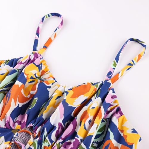 Image of GRACE KARIN 2026 Women's Spaghetti Vacation Sundress Summer Beach Flowy Boho Floral Maxi Dresses with Pockets