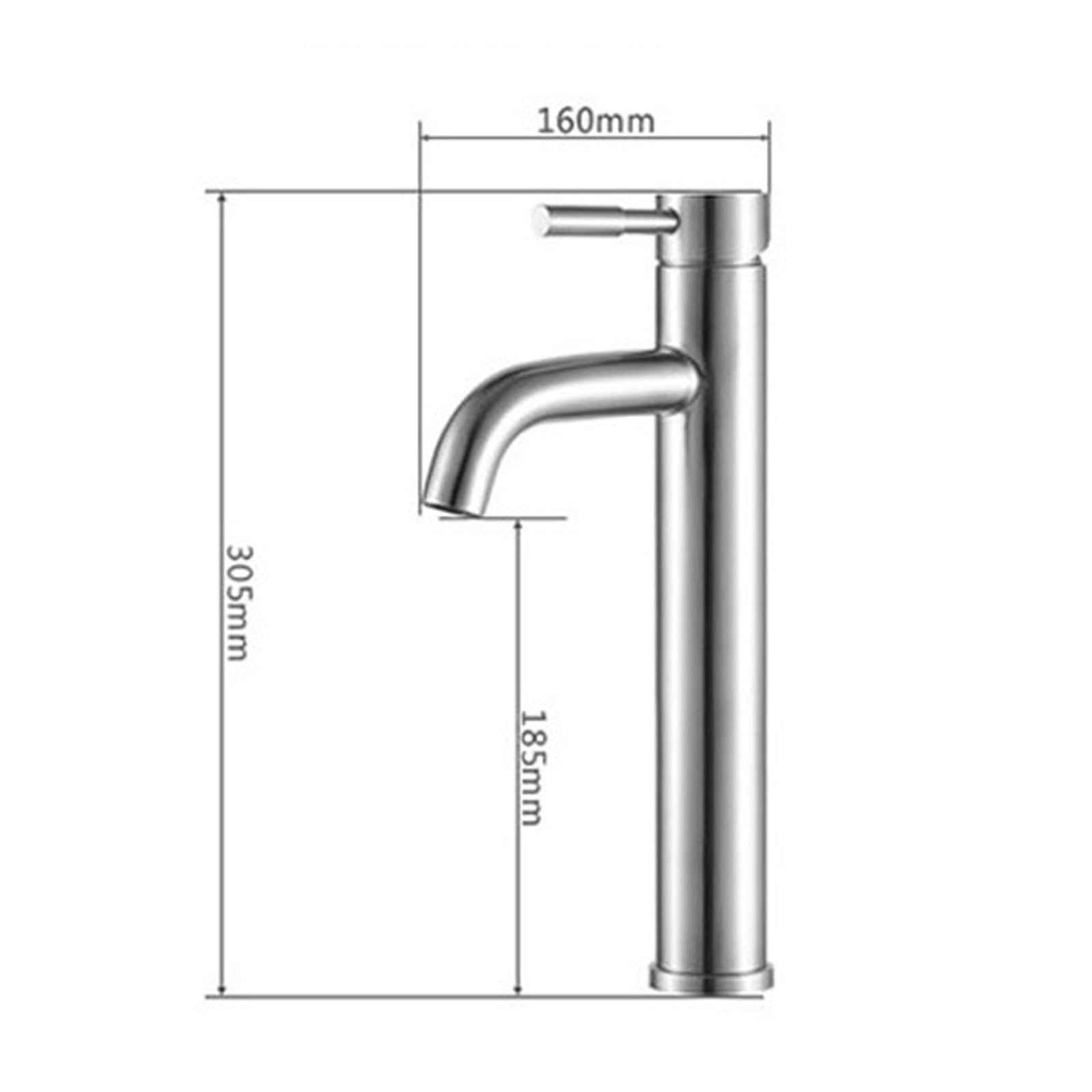 Grifo Monomando para Baño, Grifos De Lavabo Alto De 1 Orificio con Agua Caliente Y Fría, Grifo De Lavabo Alto De Acero Inoxidable Cepillado, Cepillado B(Brushed B)