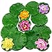 VAKTOK Artificial Pond Flowers Decor Foam Water Lily Lily Pads for Ponds Artificial Torus Plant Accessories Perfect for Home Garden Pond Decoration -10PCS