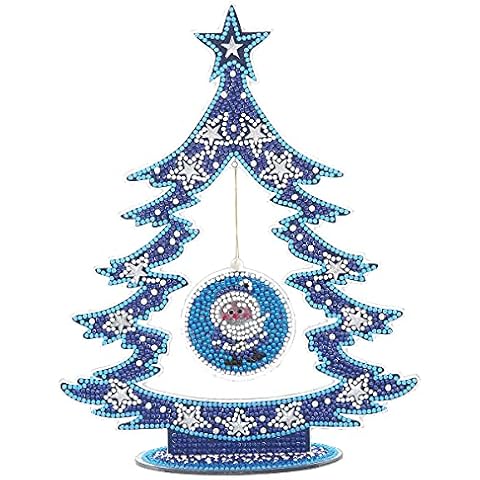 Pintura de diamante Decoración navideña, Árbol de Navidad Ambos lados Pintura por números, Árbol de Navidad que brilla en la oscuridad para la decoración de la mesa de la casa Cover