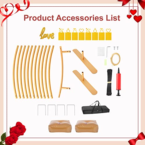 Lanthium Wedding Arch 6.6Ft Circle Backdrop Stand With Love Balloon, Picture Card Frames For Proposal Wedding Arches For Ceremony Anniversary Birthday Party Decoration - Round Backdrop Stand #TOP2