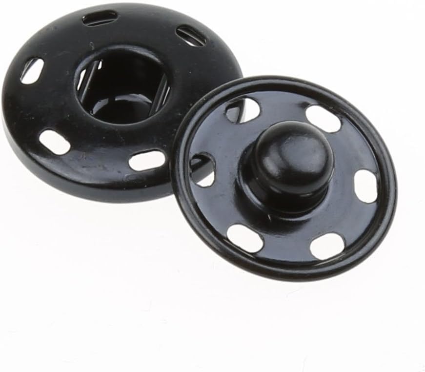COTOWIN Sew-On Snaps,Black Press Buttons,Pack of 10,19mm