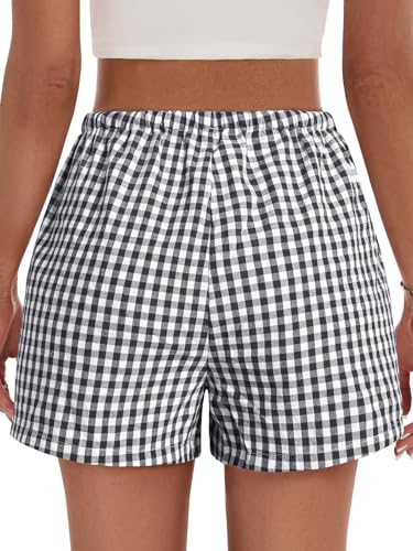 GKBK Women Boxer Shorts Gingham Pajama 2026 Casual Summer Lounge Sleep Plaid Pj Shorts Y2K Beach Bottoms - image 3