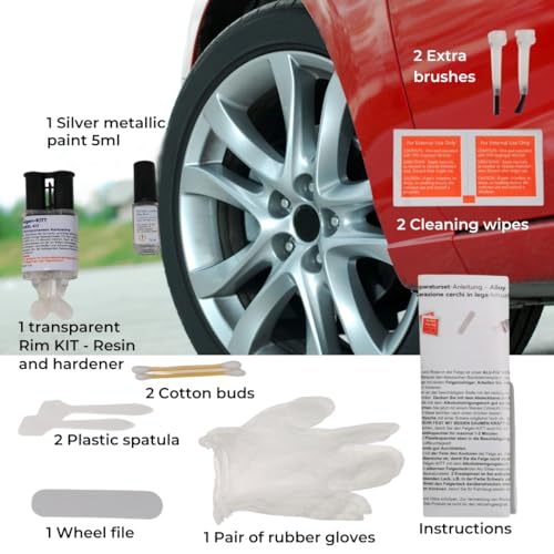 Atg ATG111 Rim Scratch & Rim Dent Scratch Repair Curb Rash Repair Kit, Car Paint Scratch Repair Silver Paint Rim Scratch Repair Kit Rim Scratch Repair Alloy Wheel Scratch Repair Kit Aluminum Scratch Repair thumb #2