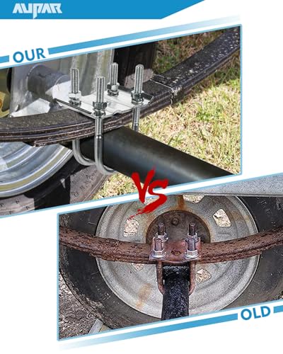 Image of Heavy Duty Trailer U Bolt Kit - Fits 3 inch Round Axles (5200-7000lbs) - 7 inch Long(2pcs)