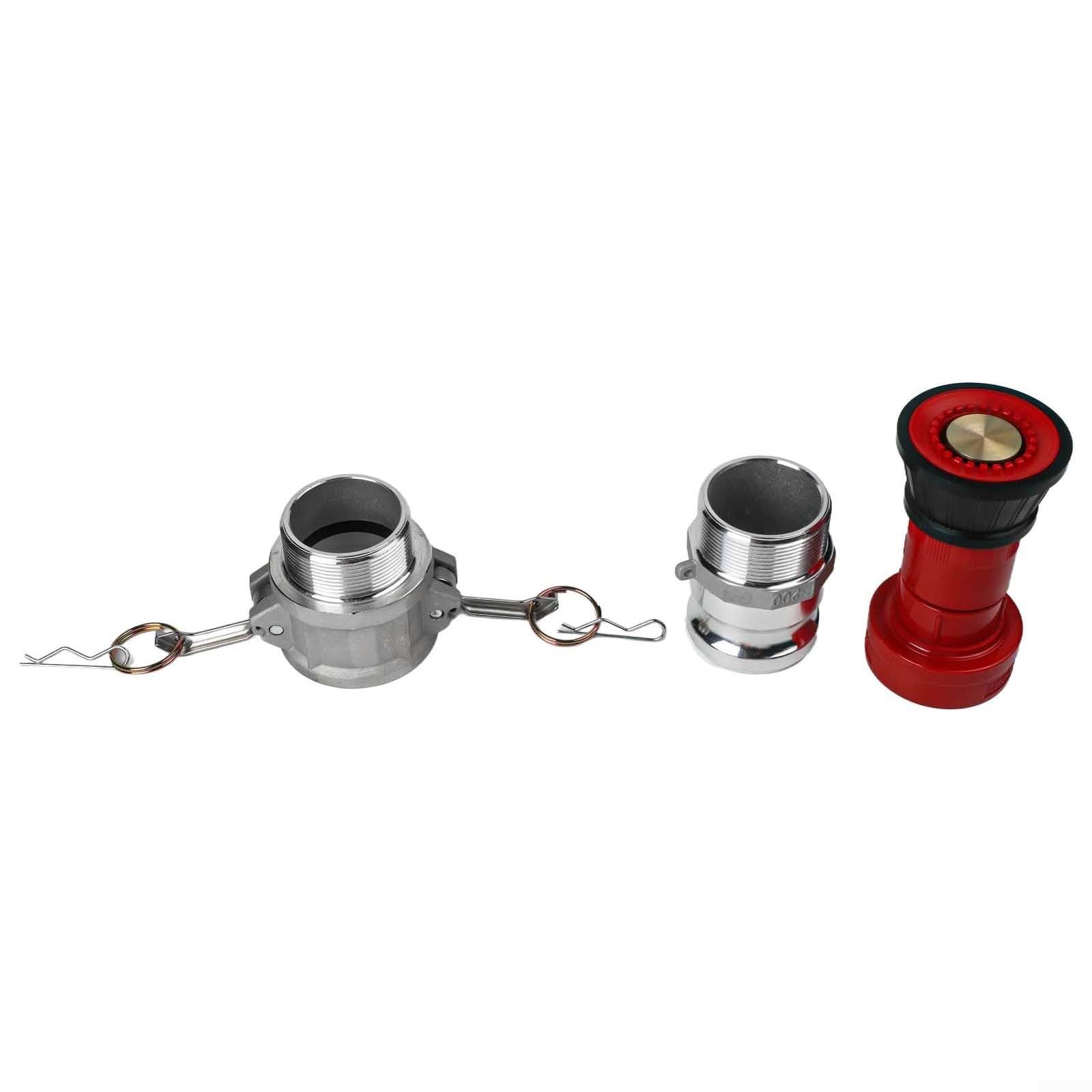 Buse de tuyau d'incendie de 5,1 cm en plastique et en aluminium avec deux raccords de verrouillage à came en aluminium de 5,1 cm pour une connexion rapide et une utilisation polyvalente