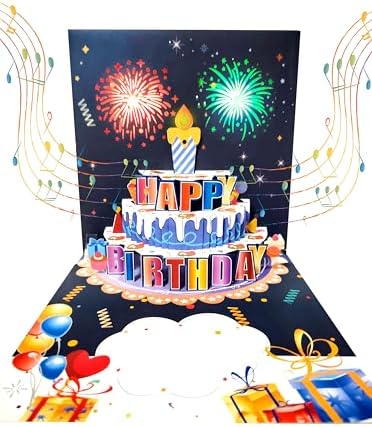 Amazon : MYZSBRDM DIY Age Birthday Gift Card 3D Pop Up Fireworks