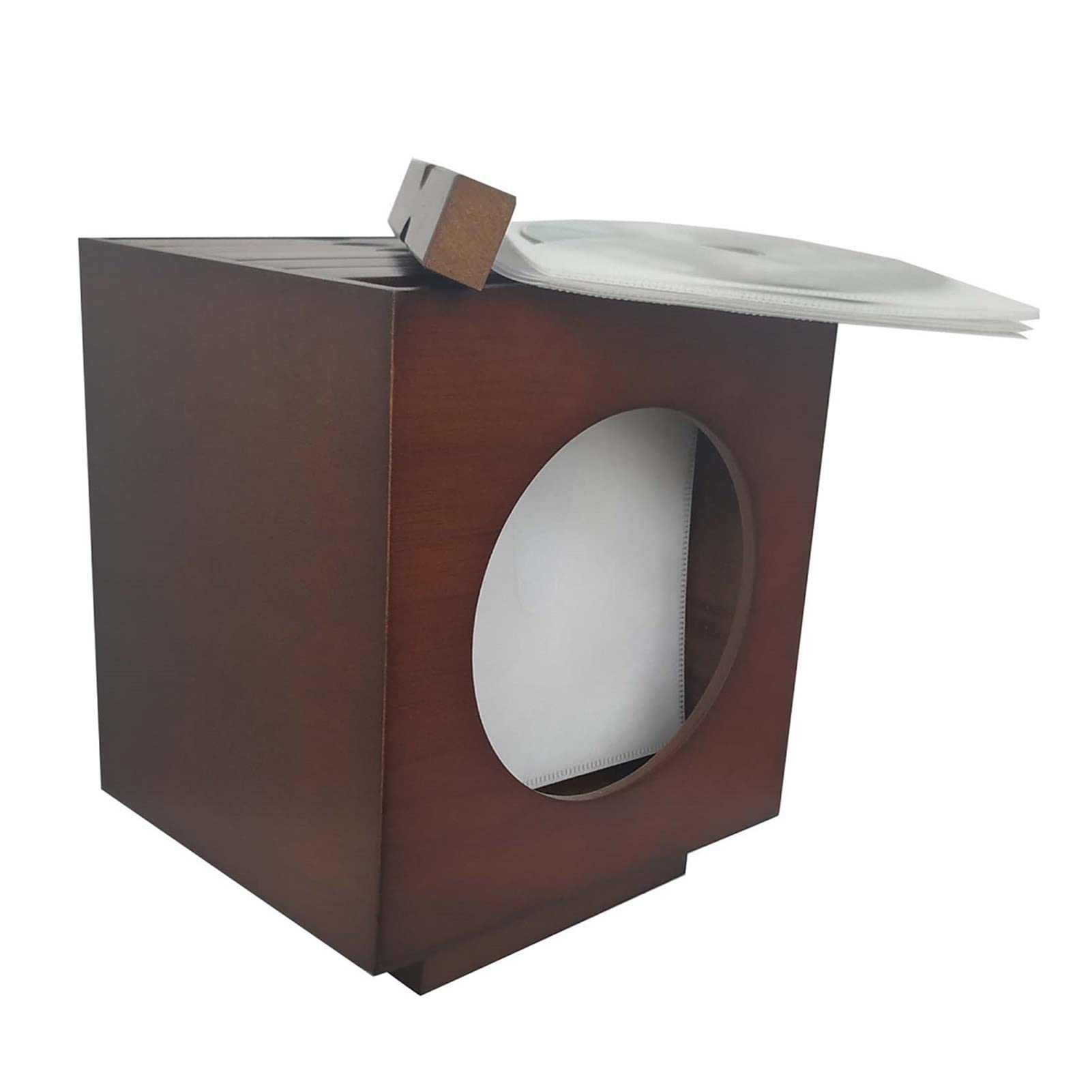 TOMYEUS Supporto per Dischi CD Scaffalatura del Rack di archiviazione dei Supporti della Scatola di archiviazione e dell'organizzatore-6.7 X 5.9 x 7.6 Pollici Disc I Supporti Porta Dischi Vinile