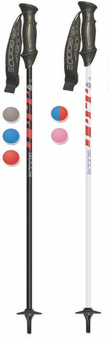 Goode | Junior G-Max Composite Ski Pole Pair | Light Pencil Shafts | Light Swing Weight | High Shock Absorption | Mountain, Alpine, Downhill Skiing Gear