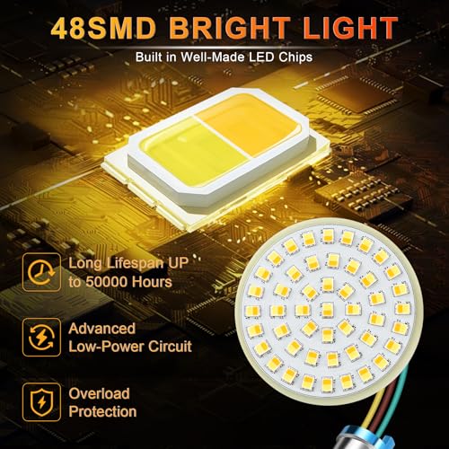 Image of Extremely Bright Front Turn Signals & Running Switchback LED Lights Panel with 1157 Base Compatible for Harley Dyna Street Glide Road King, Motorcycle Accessories, White /Amber