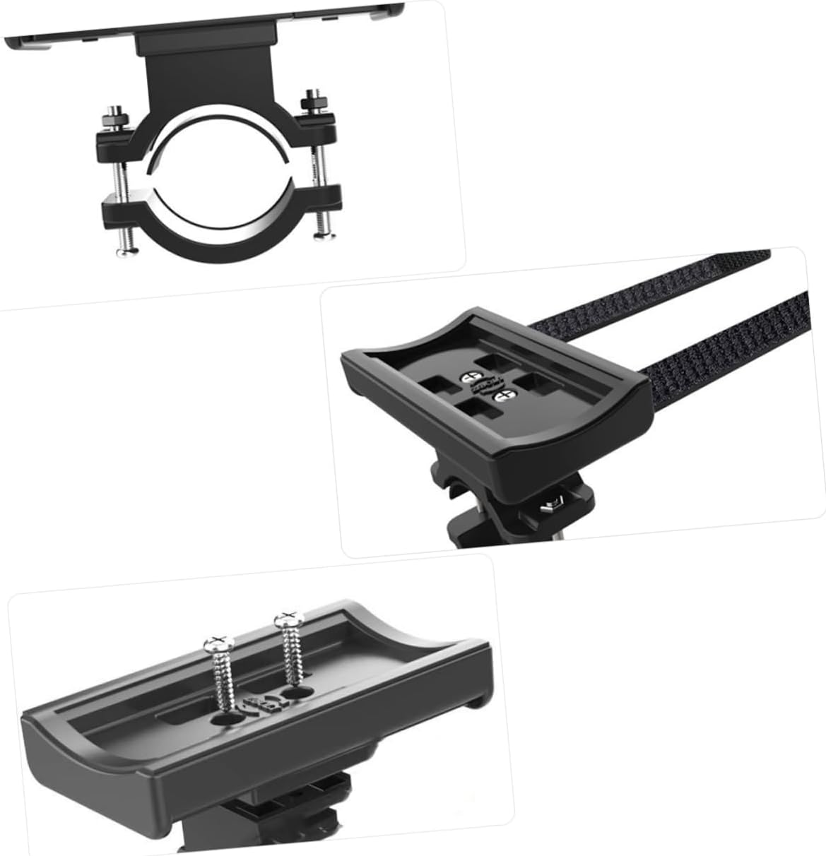 BESPORTBLE 3pcs Bike Rack Flashlight Bracket for Mountain Biking Handlebar Accessory Strong Grip and Skid Resistance for Mounting Lights and Cameras