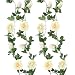 Felice Arts 2pcs 13 FT Fake Rose Vine Flowers Plants Artificial Flower Hanging Rose Ivy Home Hotel Office Wedding Party Garden Craft Art Decor,Champagne