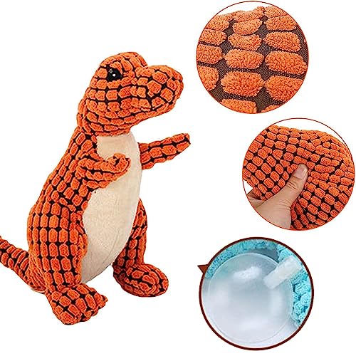 Wnddle Hund Kauspielzeug mit Dino Design, 2Pack Spielzeug für Hunde, Interaktives Hundespielzeug mit eingebauten Quietscher gegen Langenweile