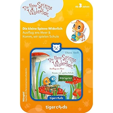 tigermedia 4514 Tig.Card 'The Little Spider Widerlich-Two Stories (Excursion to the Sea & Komm, wir Spielen Schule), Colourful Cover