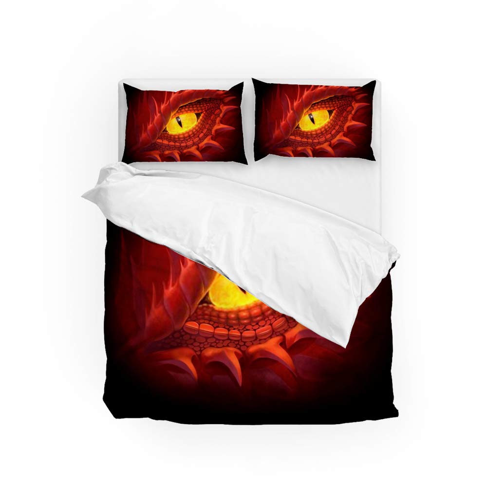 Parure de lit oeil de dragon rouge CHEHONG pour créer une ambiance fantastique de chambre