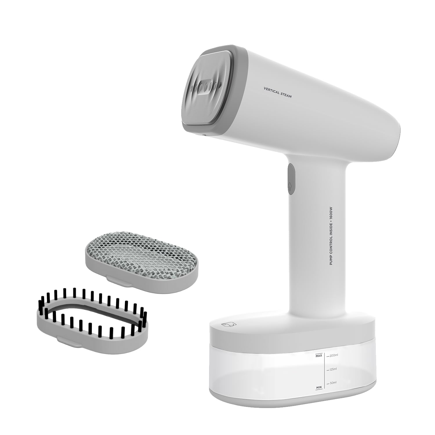 Black+Decker - Plancha vertical BXGS1600E | 1600W | Vapor 25g/min | Depósito 250ml | Suela cerámica | Autolimpieza | Led | Antigoteo | Bloqueo vapor | Blanco