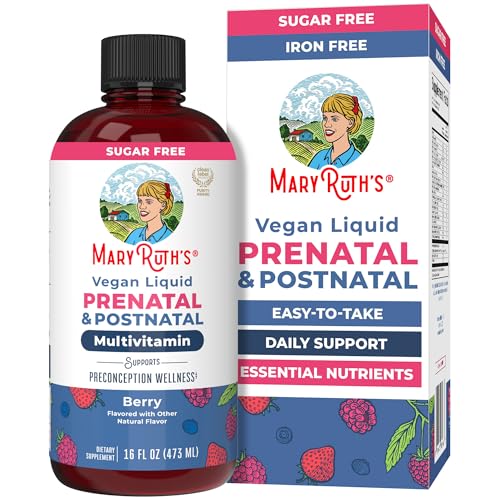 MARYRUTH'S Postnatal & Prenatal Vitamins for Women | Sugar Free | Womens Multivitamin for Pre-Conception, Pregnancy & Nursing | Ginger | Selenium | Folate | Vegan | Non-GMO | Gluten Free | 16 oz