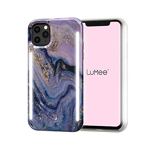 LuMee Duo by Case-Mate - Light Up Case for iPhone 11 Pro Max - Dual Light Up Selfie Case - Front & Rear Illumination - Marble Purple