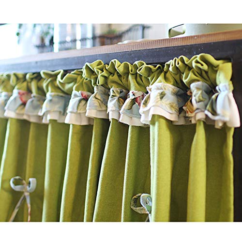 Cortina de café estilo pastoral con acabados de borlas finas para decoración de ventanas 5