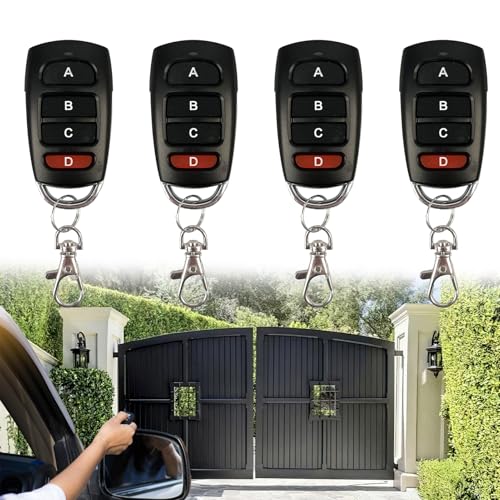 BOULESENM 4 PCS Mando Puerta Garaje Universal 433 MHz,Clonador Mándo Garaje con 4 Botones,Mando Gáraje Clonador,Mándo a Distancia Gáraje,para Coches, Puertas de Garajes, Portones