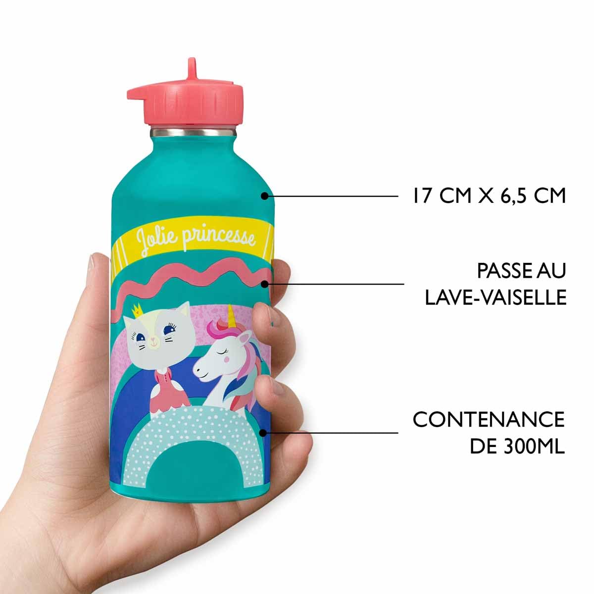Draeger Paris - Calabaza de acero inoxidable para niño - Jolie Princesse - Licorne