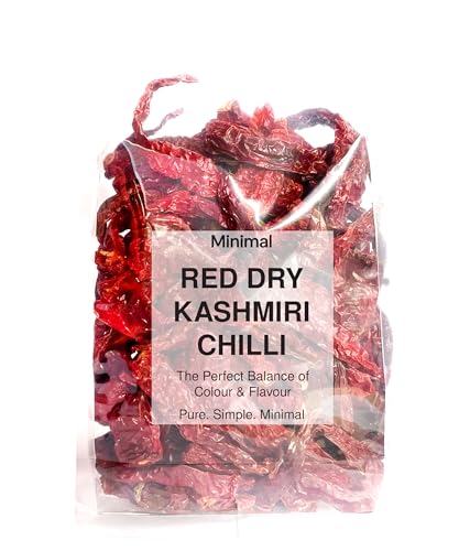 Image of Minimal Whole Dried Kashmiri Chilli 200g Pack, Sun-Dried, Mild Spicy & Natural Red Color | Premium Indian Chilli for Curries, Biryani & Gravy