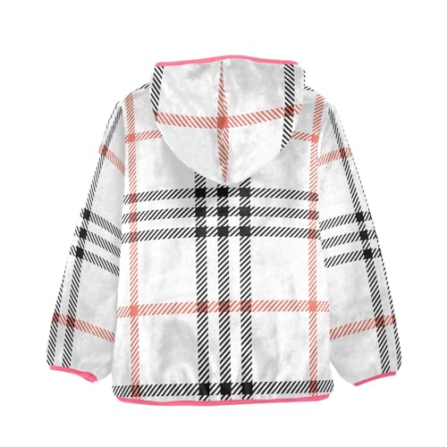 GuoChe Buffalo Plaid Tartan Check Red Fashion Tweed White Boys Winter Coats Sherpa Lined2