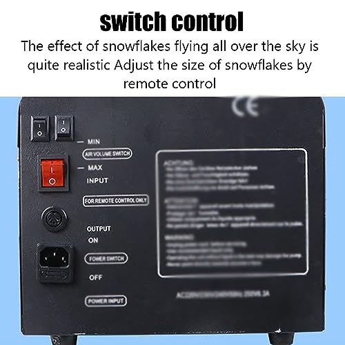 Máquina portátil de nieve artificial, máquina pulverizadora de efecto nieve de 2000 W con control remoto, cabezal oscilante de 90° y tamaño ajustable de copos, para Halloween miniatura 6