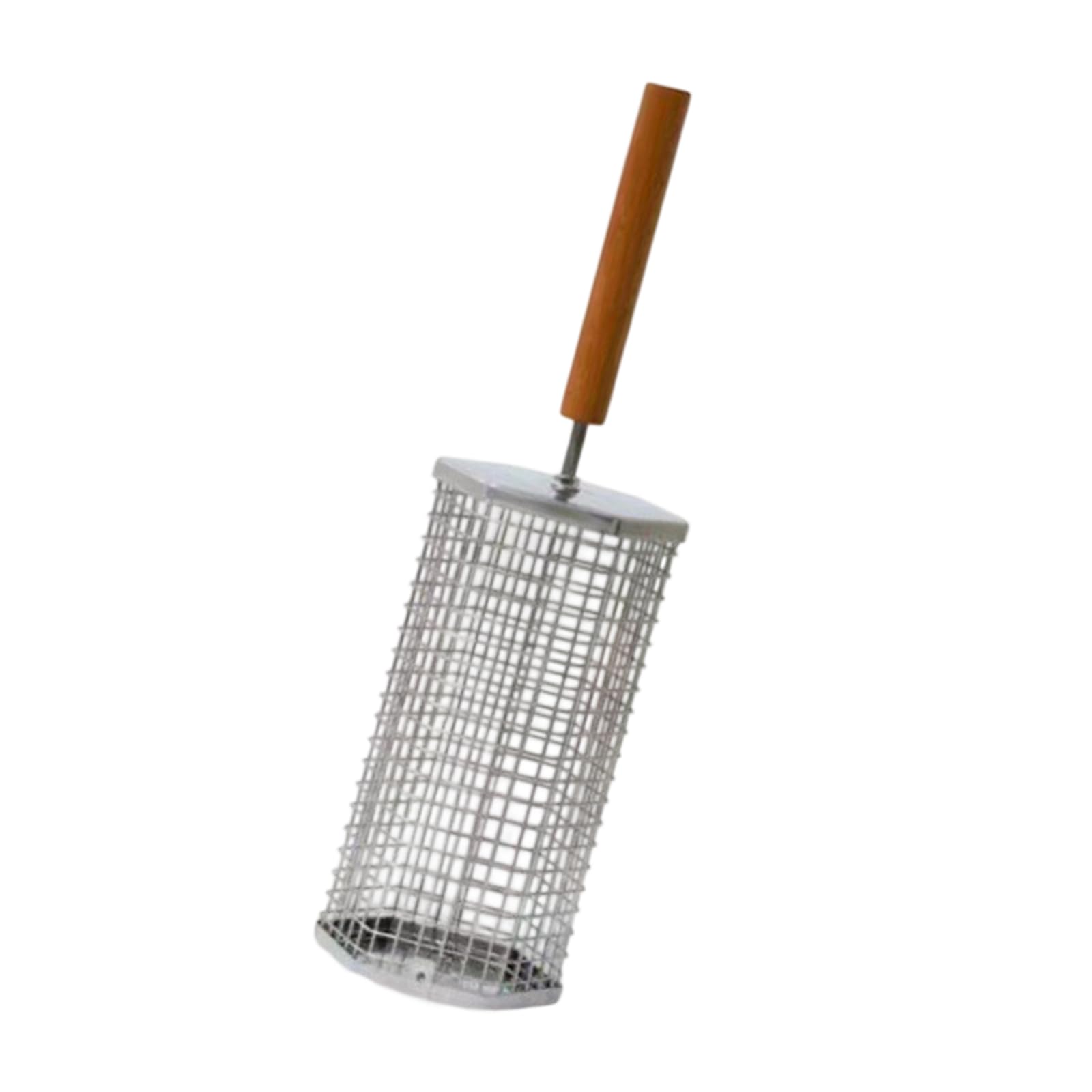 SXRQ Rotating Grills Basket Nonstick Stainless Steel Nesting Grilling Tool with Wood Handle Ideal for Meat Fish Vegetable Portable Rolling Grilling Cage Stainless Backyard Parties and Camping