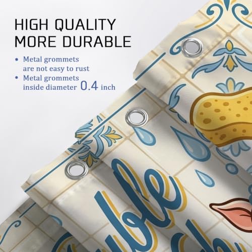 Rideau de douche grand format en polyester robuste motif rigolo pour décoration soignée - 8