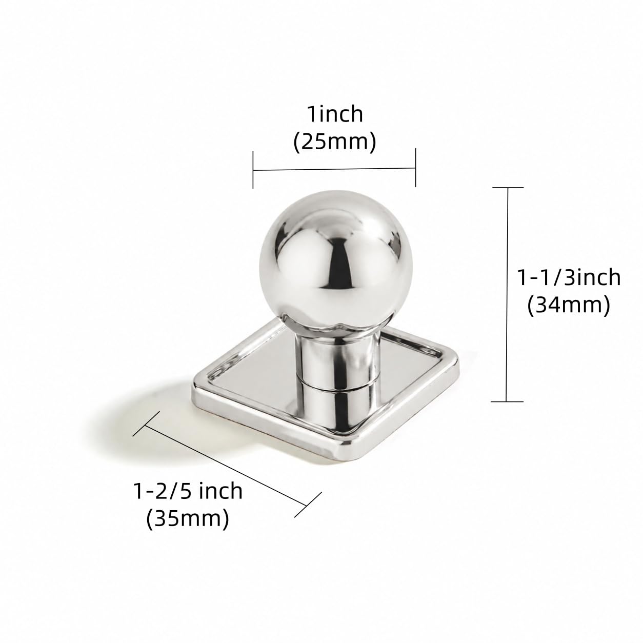 KHTUMEWARE-KH316 Round Knob, Polished Nickel, 1-3/8 in (35 mm), 2-Pack in Polished Nickel — KHTUMEWARE