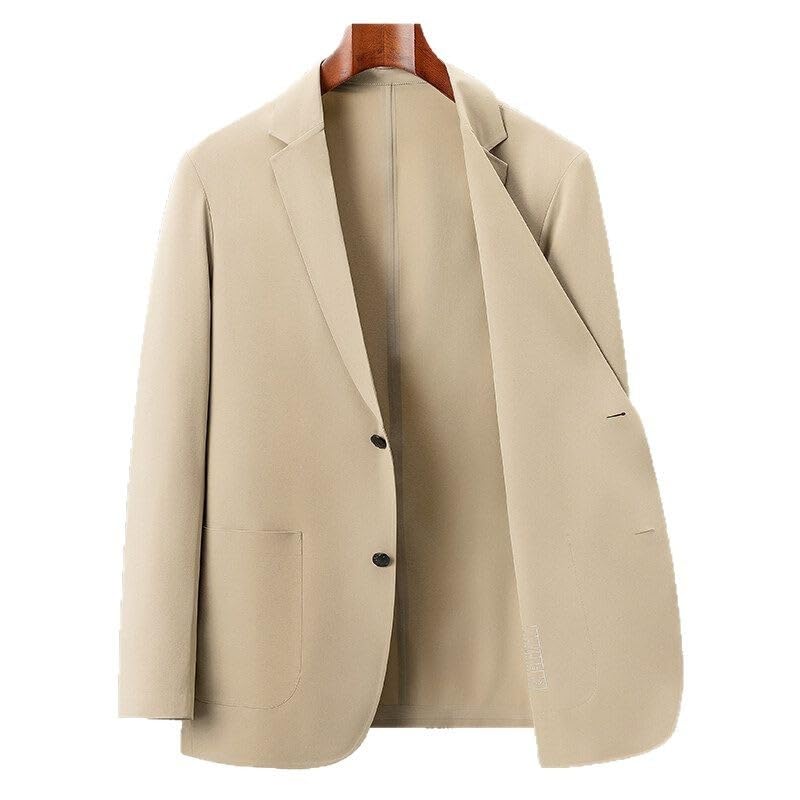Men's Spring Summer Solid Color Ice Silk Business Casual Suit Jacket Young2