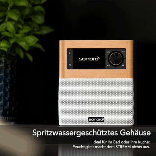 sonoro Stream Internetradio (UKW, Bluetooth, DAB, Spotify, Amazon, Deezer, spritzwassergeschützt)...
