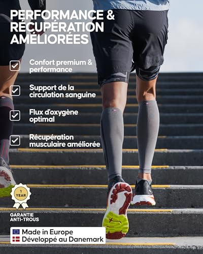 Manchon de compression mollet DANISH ENDURANCE haut maintien anatomique