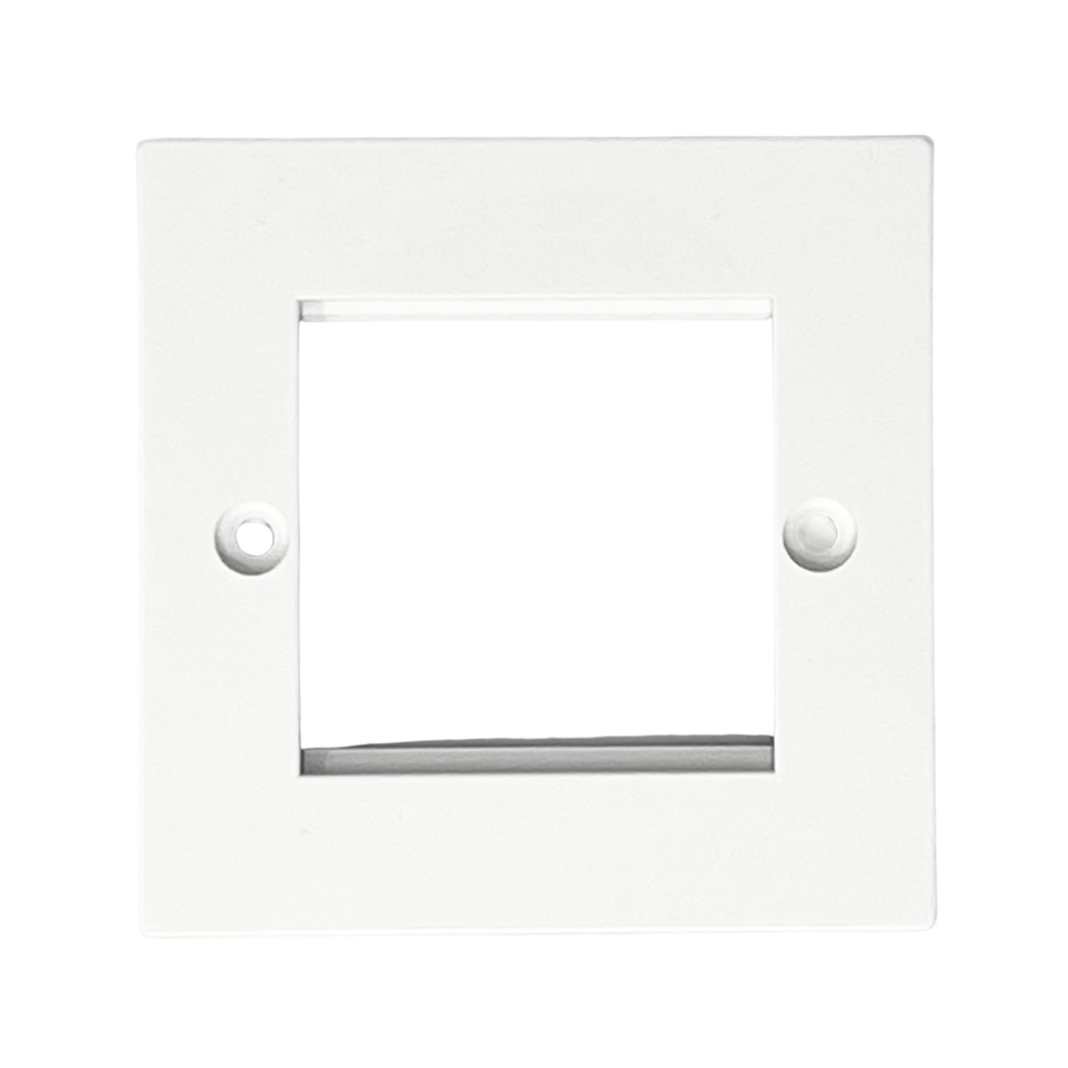 Evoges White Square 1 Gang 2 Module Edge Euro Plate for AV, USB Outlets, Data Ports, Switches