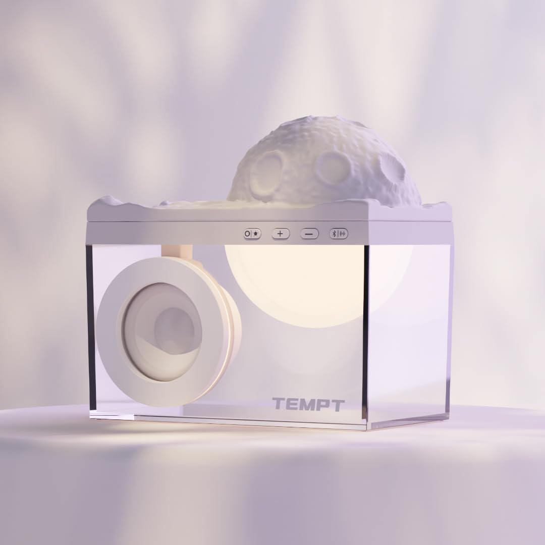 TEMPT Privee Lunar Bluetooth Speaker 8W with LED Moon Light |1800mAH Battery | Dual Ambient Modes | 40hrs Playback | - White-image-23