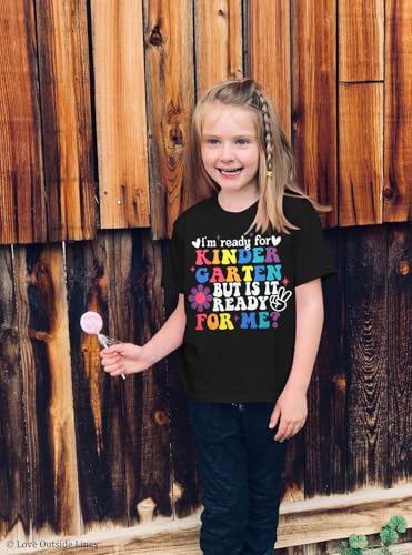 Image of First Day of Kindergarten Shirt Toddler First Day of School Tee Boy Girls I'm Ready for Kindergarten Tops