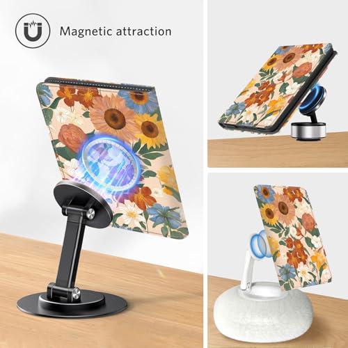 Image of CoBak Stand Case for 7 inch Kindle Paperwhite 12th Gen 2024 and Kindle Colorsoft with Hand Strap - Compatible with iPhone MagSafe, for Samsung /Belkin /Anker Wireless Charging Pads, Durable, Auto Sleep Wake