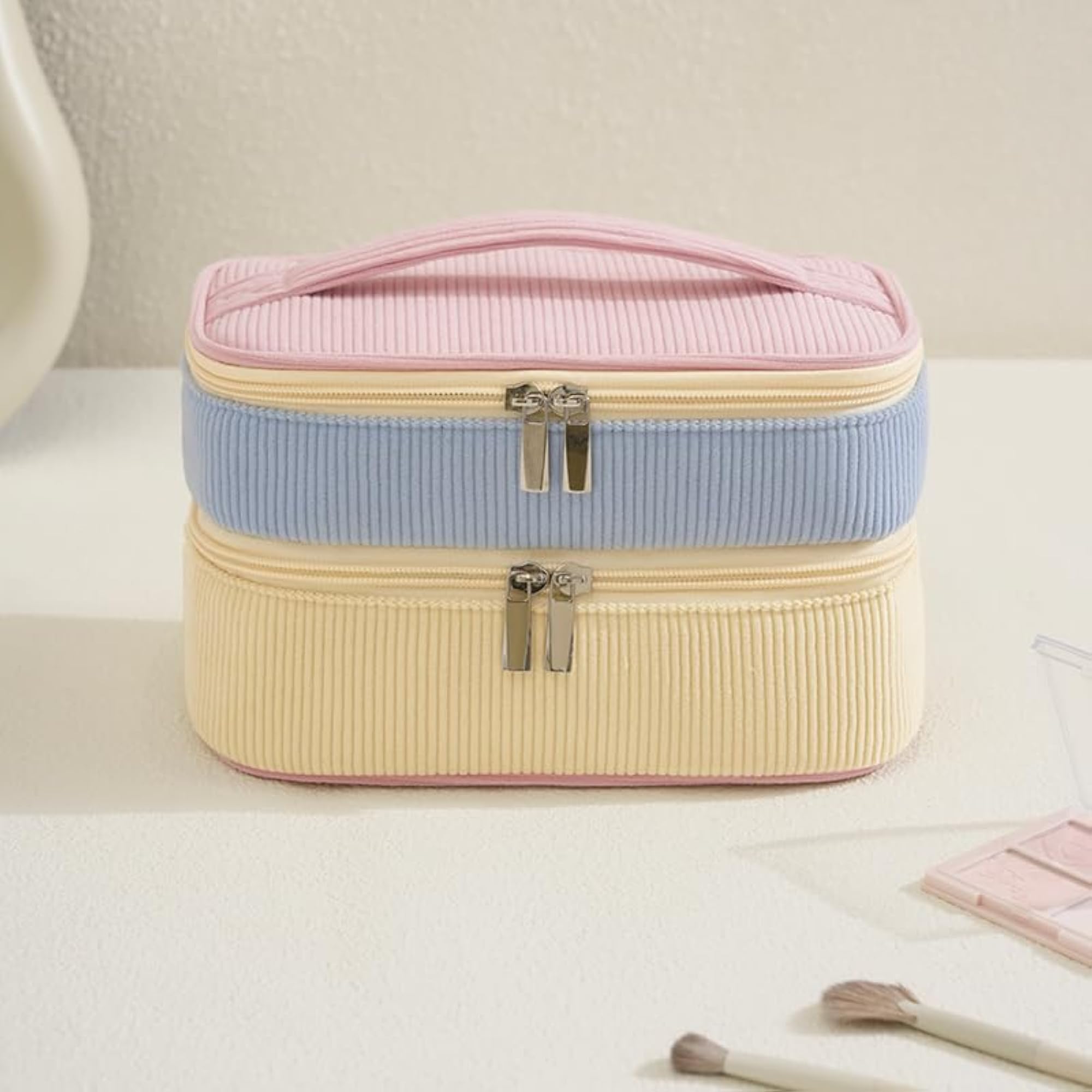 Micro Corduroy Makeup Organizer Bag for Women