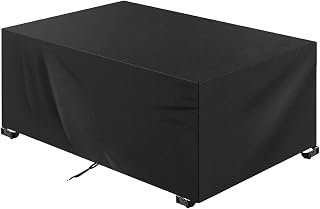 Garden furniture covers waterproof 230x230x80cm black 420D Heavy Duty Oxford Fabric Windproof Snow-proof Anti-UV Upgraded Tear-Resistant with 4 Windproof Buckles Rectangular garden furniture cover