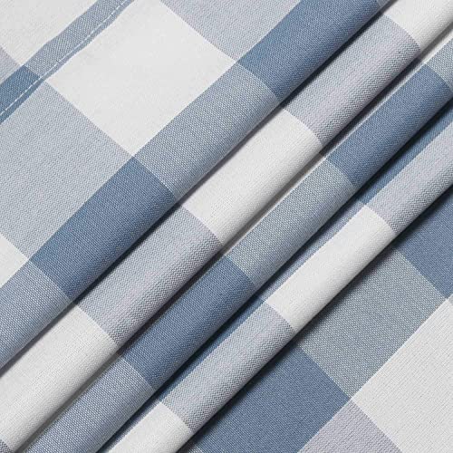 Shunjie.home Buffalo Plaid Valance Curtain For Window, Blue And White Checked Farmhouse Design Window Valances For Kitchen Bedroom Living Room Cafe Decor, 54" X 18",1 Pack #TOP5