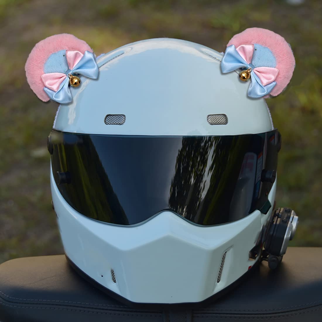 Amazon.co.jp: ヘルメットのための2個のぬいぐるみの熊の耳の楽しい