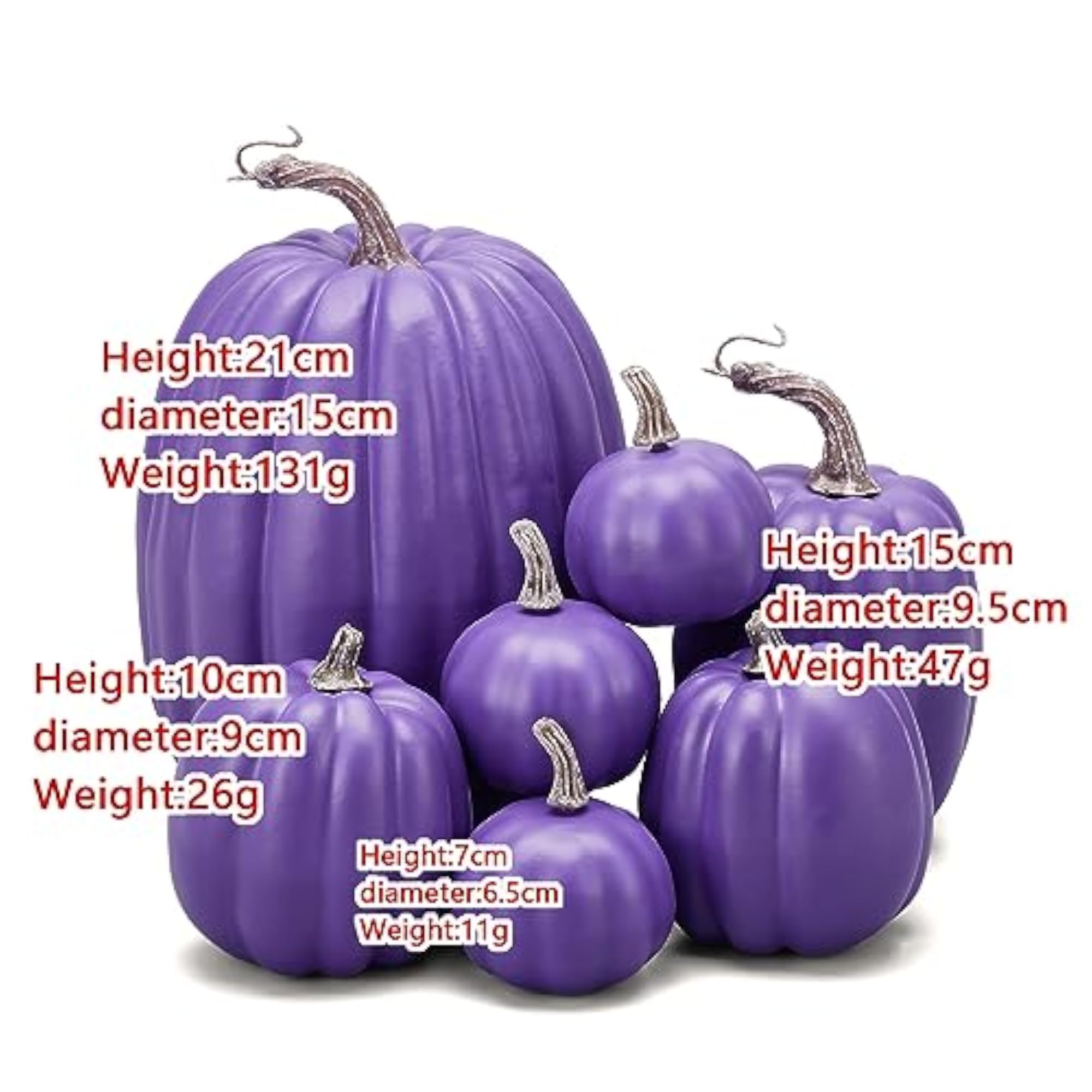 7Pcs Artificial Pumpkins Halloween Decoration