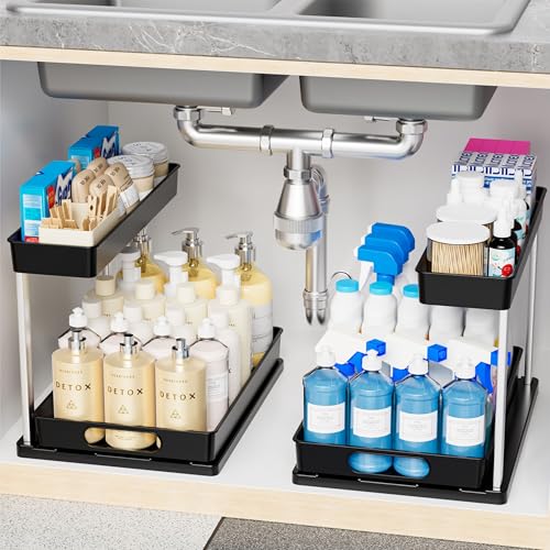 Yieach 2 Set Under Sink Organizer (Black) 233