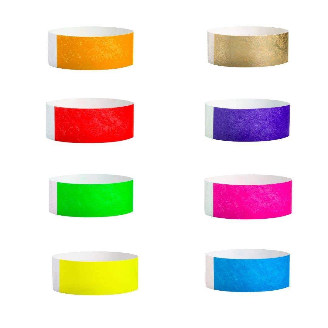Wristco3/4" Tyvek Wristbands - Unnumbered Variety Pack Wrist Bands for Events