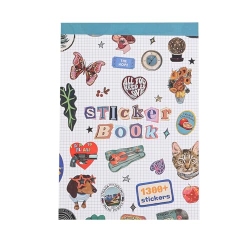 Image of Girl's Korean Sticker Book, Food and Daily Life Theme - 1300+ Cute Dream Style Foodie Stickers, for DIY Scrapbooking Journaling Handbook Decoration Blue
